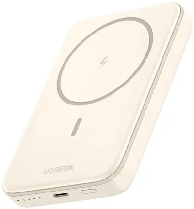 Baterie portabilă Ugreen - PB561 Mini Magnetic Wireless, 10000 mAh, alb