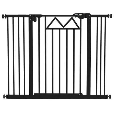 PawHut Barieră pentru câini cu 4 șuruburi reglabile și bandă adezivă, din metal și plastic, 74-100x76 cm, negru | Aosom Romania