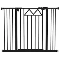 PawHut Barieră pentru câini cu 4 șuruburi reglabile și bandă adezivă, din metal și plastic, 74-100x76 cm, negru | Aosom Romania