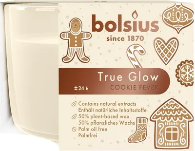 Lumânare parfumată Bolsius True Glow - Cookie Fever