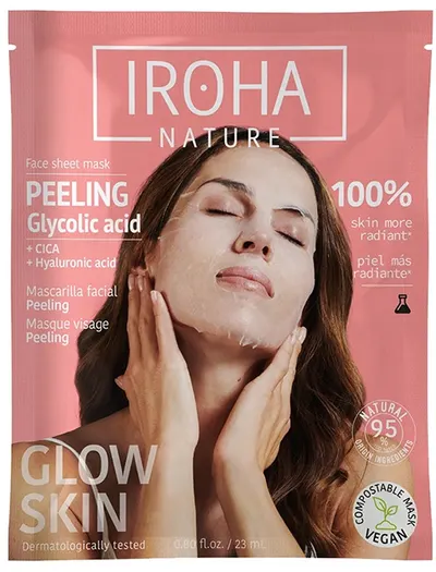 Iroha Nature Mască de față peeling cu acid glicolic, 23 ml