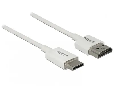 Cablu HDMI la mini HDMI-C T-T 3D 4K 0.25m Slim Premium Alb, Delock 85140