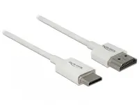 Cablu HDMI la mini HDMI-C T-T 3D 4K 0.25m Slim Premium Alb, Delock 85140