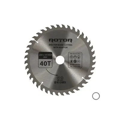 Disc taiat lemn ROTOR 250*30/25,4 cu adaptor 40T