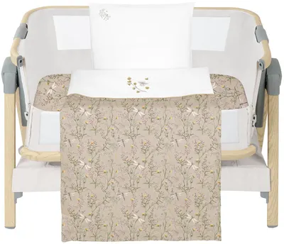 Set de dormit pentru bebeluși KikkaBoo Secret Garden - Pentru pătuț mini, 5 piese, Beige