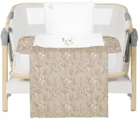 Set de dormit pentru bebeluși KikkaBoo Secret Garden - Pentru pătuț mini, 5 piese, Beige