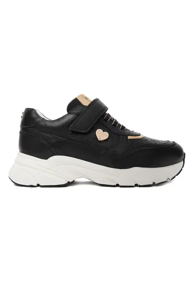Pantofi sport copii - piele naturala - negru - inchidere velcro