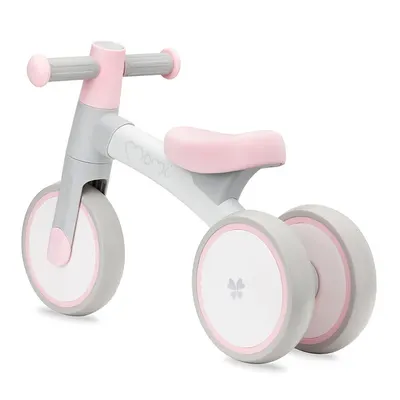 Tricicleta fara pedale pentru copii Momi Tedi Pink recomandata de la 1 an pana la greutatea maxima de 25 kg, stabila, roti sigure pentru podea, usoara, cadru robust