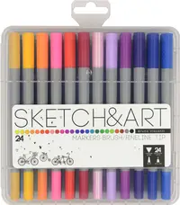 Bruno Visconti Sketch&Art set de creioane cu două vârfuri - 24 de culori