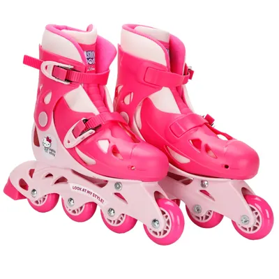 Role reglabile, Rising Sports, Hello Kitty, Marime 34-37, Roz