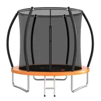 Trambulina, Bebe Stars, Pentru copii, 245 cm, Cu plasa interioara si scara, Cadru galvanizat, 3 ani+, Conform cu EN 71-14:2018 CE, Negru
