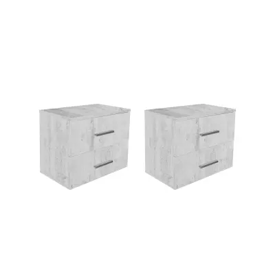Set 2 Noptiere ALMA, 2 sertare, pin antichizat, 50x30x42 cm
