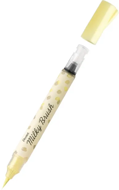 Pentel Milky Colour Brush Marker - Galben