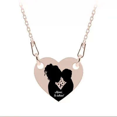 Abby - Colier personalizat mama si copilul iubire infinita din argint 925 placat cu aur roz