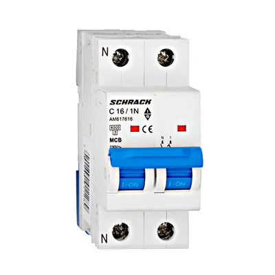 Intreruptor automat modular MCB, AMPARO 6kA, C 16A, 1P+N