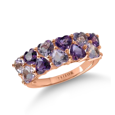 Inel din aur roz cu ametiste heart de 2.2ct