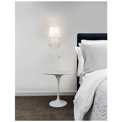 Plafoniera NIA Alb Metal Alb Fabric Shade Intrerupator On/Off LED 3 Wat 3000K 180Lm LED E14 1x5 Wat 230 Volt IP20 Fara bec