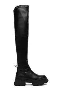 Cizme dama - negru - material sintetic - cu platforma -