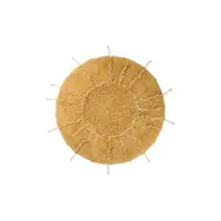 Covor galben muștar lavabil, țesut manual, rotund, din bumbac ø 100 cm Solar Multishape – Lorena Canals