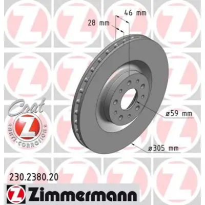 Disc frana ZIMMERMANN 230.2380.20