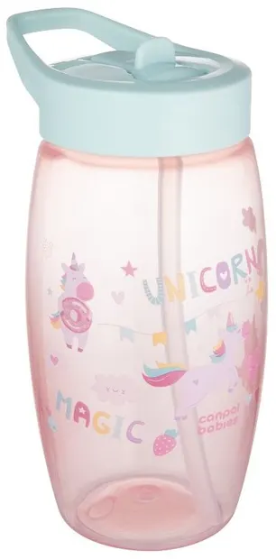 Ceașcă cu un pai pliabil Canpol - Unicorn, 400 ml