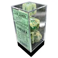 Set 7 Zaruri Chessex Mega-hedral Marble - Green/dark green