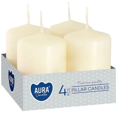 Set de lumânări Bispol Aura - Ecru, 4 buc, 55 g
