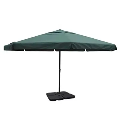 vidaXL Umbrelă de soare de grădină din aluminiu, bază portabilă, verde