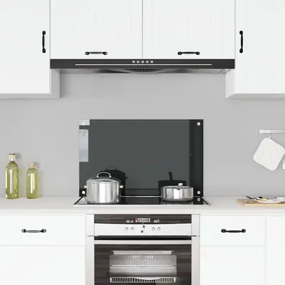 vidaXL Panou antistropi de bucătărie, negru 80x50 cm sticlă securizată