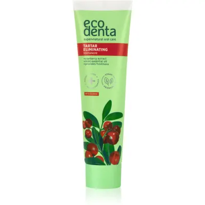 Ecodenta Green Tartar Eliminating pastă de dinți împotriva tartrului cu efect răcoritor cu flor aroma Cranberry 100 ml