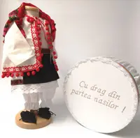 Set Botez Traditional a, Delia a, 2 piese costumas si cufar brodat