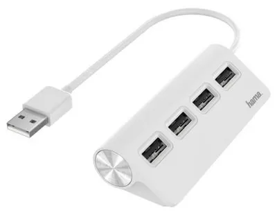 USB Hub Hama - 200120, 4 porturi, alb