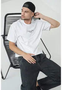 Tricou lejer cu imprimeu logo - Negru/Alb optic