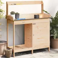 Gossi masa de plantare cu dulap, 110,5x45x124,5 cm lemn masiv brad