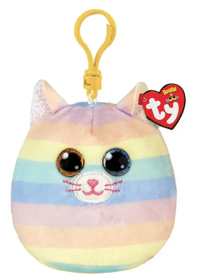 Breloc TY Toys Squish a Boos - Pisicuța Heather, 8.5 cm