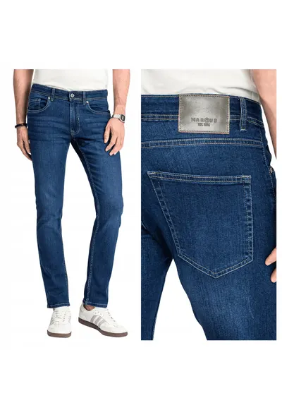 Blugi Barbati - Felix - Regular Fit - Talie Medie - 98% Bumbac - 2% Elastan - Fermoar - Lungi - 5 Buzunare