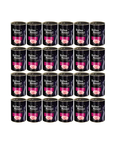 DOLINA NOTECI Premium Junior Set conserve hrana umeda pisoi, cu curcan 24 x 400 g
