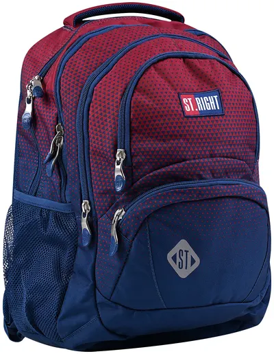 Ghiozdan școlar St. Right Burgund Gradient - Cu 5 compartimente
