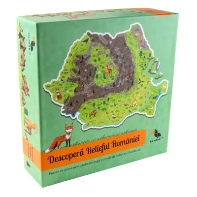 Puzzle Educativ Descopera Relieful Romaniei (limba romana)