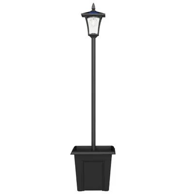 Outsunny Felinar Solar pentru Exterior cu LED pe Stâlp Înalt, Negru | Aosom Romania