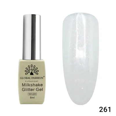 Oja semipermanenta, Milkshake Glitter, Global Fashion 8ml, 261 Engros