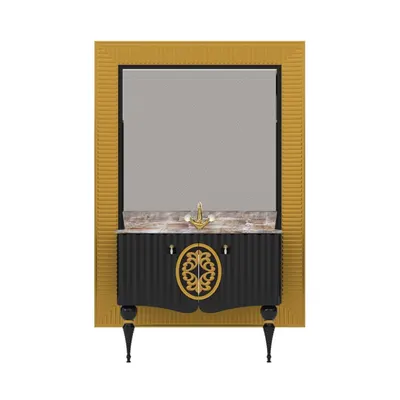 Set mobilier baie Pierre Cardin Louvre 3 piese negru 145 cm