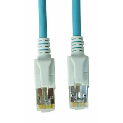 Patchcablu Cat6a cu LED ecranat RJ45 albastru 10GB 5m