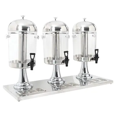 vidaXL Dozator triplu de suc, oțel inoxidabil, 3 x 8 L