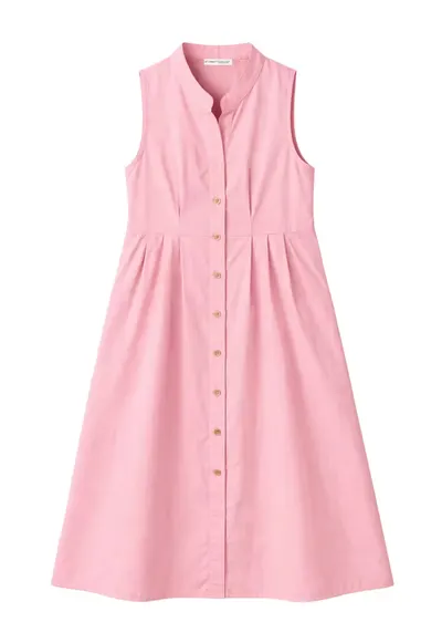 Rochie maxi - bumbac/poliester - roz