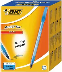 Set pixuri Bic Round Stic - 1.0 mm, albastru, 60 buc