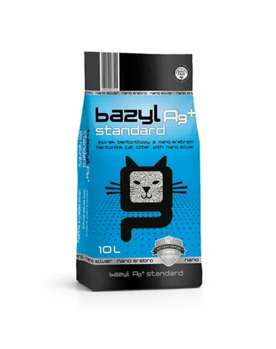 BAZYL Ag+ Standard 10 l asternut pentru pisici din bentonita cu nanoargint