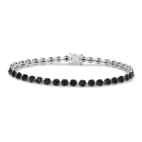 Bratara tennis din aur alb cu diamante negre de 3.021ct