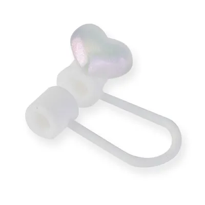 Capac Din Silicon Pentru Protectia Paiului , Alb Sidefat , Compatibil Sticla Apa Nurio