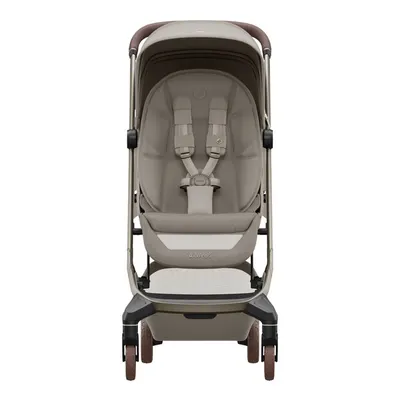 Carucior pentru copii 0-4 ani Maxi-Cosi Fame Cabin Sapphire Sand 0-22 kg, compatibil avion, suspensii, sistem LumiRide Led, port USB-C, design compact